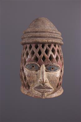Arte tribal africano - Máscara de casco Gelede Yoruba