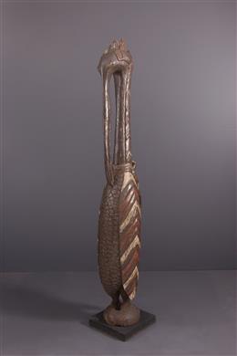 Arte tribal africano - Figura policromada de Senoufo o Baga hornbill