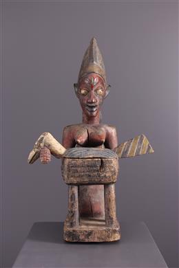 Arte tribal africano - La maternidad yoruba con la copa de ofrendas